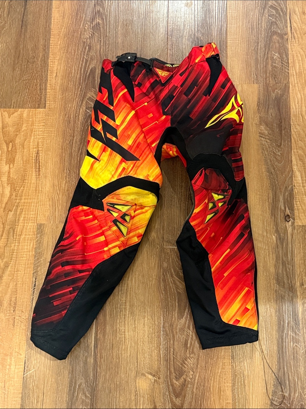 Boys  Red & Yellow dirt bike Pants - Bold Graphic Design
